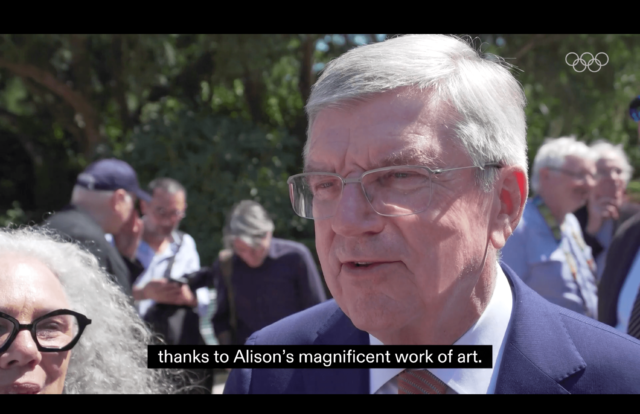 The unveiling of ‘Salon,’ the public artwork. Paris 2024 Olympic Games-Cameraman